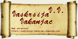 Vaskrsija Vakanjac vizit kartica